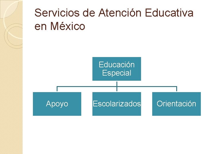 Servicios de Atención Educativa en México Educación Especial Apoyo Escolarizados Orientación 