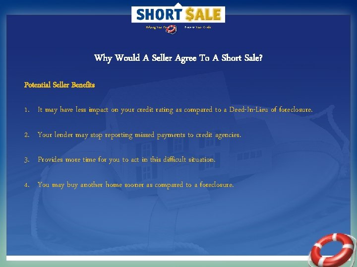 Helping You To Preserve Your Credit Why Would A Seller Agree To A Short