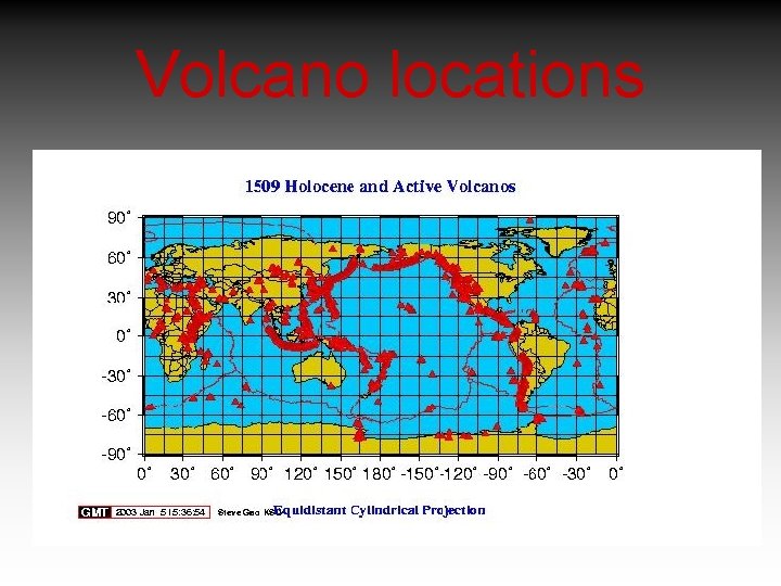 Volcano locations 