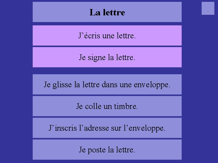 La lettre J’écris une lettre. Je signe la lettre. 09 lettre Je glisse la