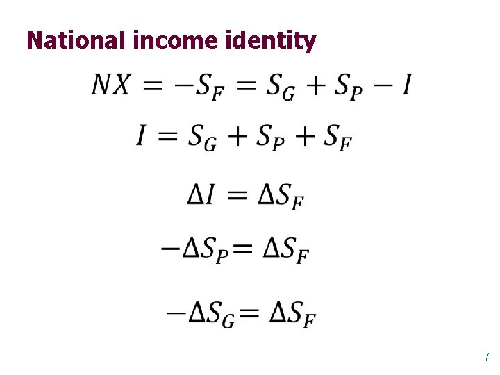 National income identity 7 