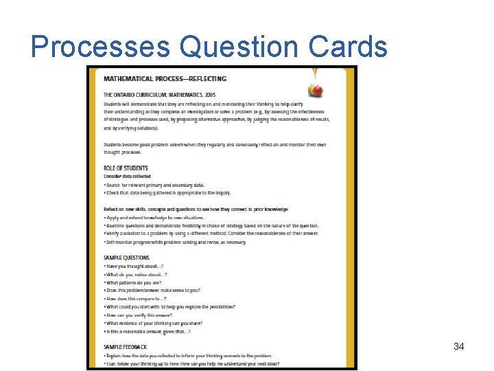 Processes Question Cards 34 