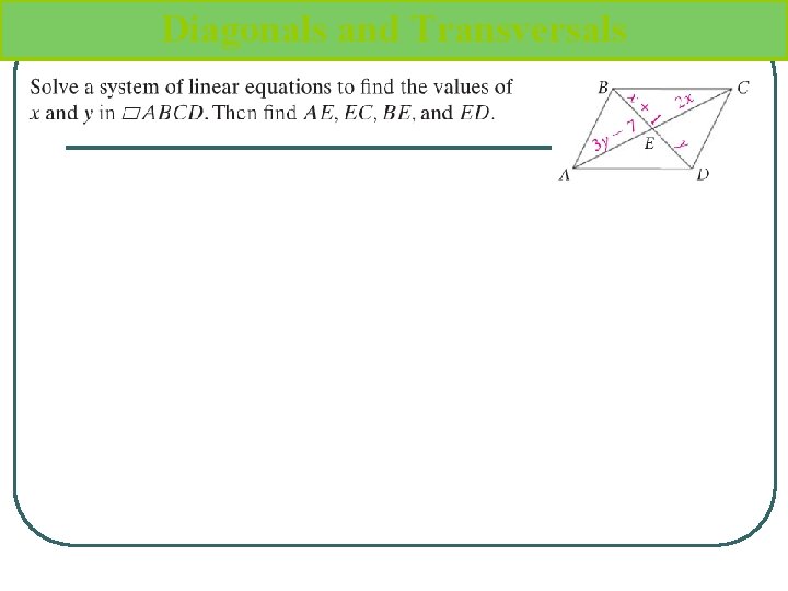 Diagonals and Transversals 