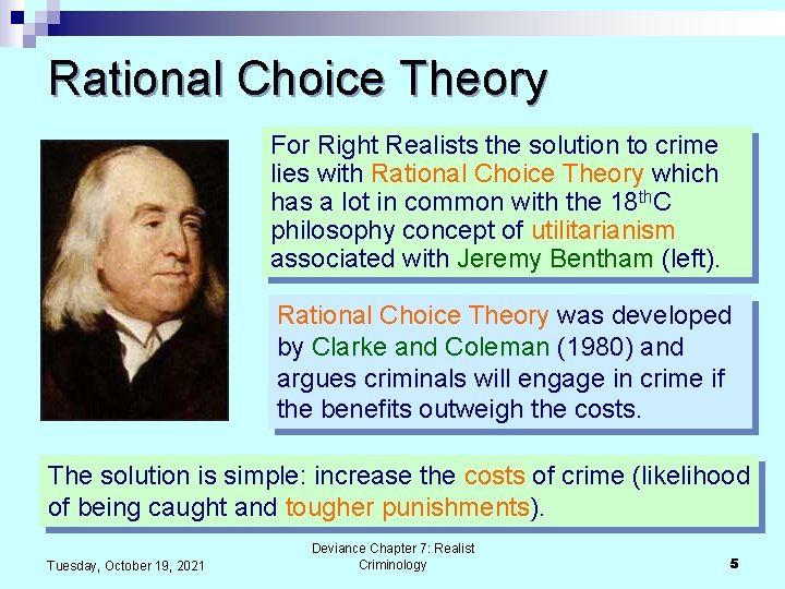 Rational Choice Theory For Right Realists the solution to crime lies with Rational Choice