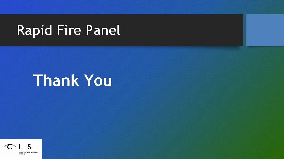 Rapid Fire Panel Thank You 