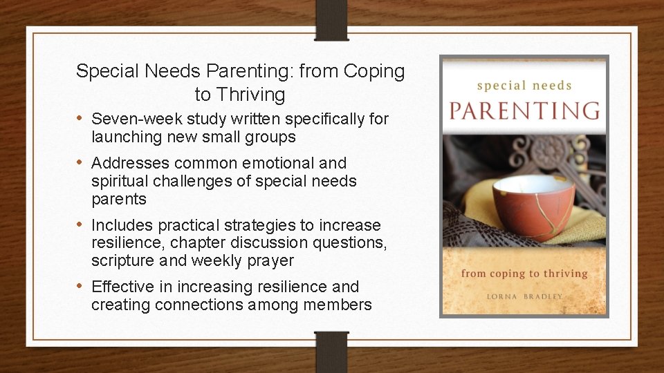 Special Needs Parenting: from Coping to Thriving • Seven-week study written specifically for launching