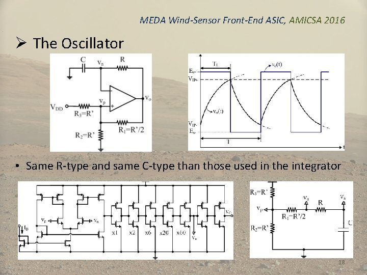 MEDA Wind-Sensor Front-End ASIC, AMICSA 2016 Ø The Oscillator • Same R-type and same