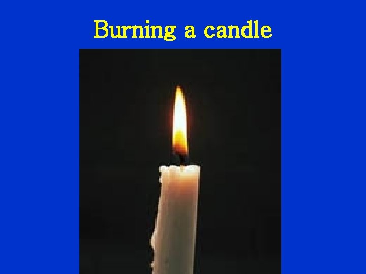 Burning a candle 