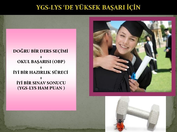 YGS-LYS ‘DE YÜKSEK BAŞARI İÇİN DOĞRU BİR DERS SEÇİMİ + OKUL BAŞARISI (OBP) +