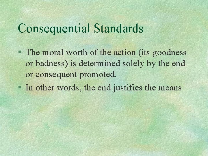 Before we get to this standard we must