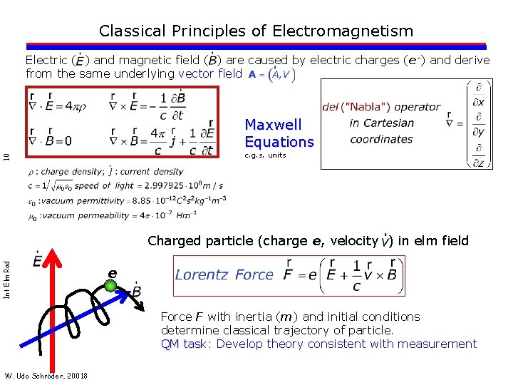 Classical Principles of Electromagnetism Electric ( ) and magnetic field ( ) are caused