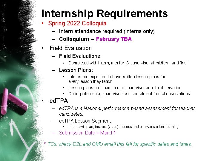 Internship Requirements • Spring 2022 Colloquia – Intern attendance required (interns only) – Colloquium