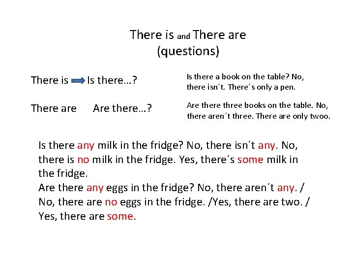 There is and There are (questions) There is There are Is there…? Are there…?
