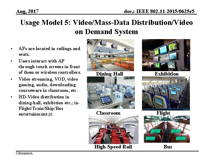 Aug, 2017 doc. : IEEE 802. 11 -2015/0625 r 5 Usage Model 5: Video/Mass-Data