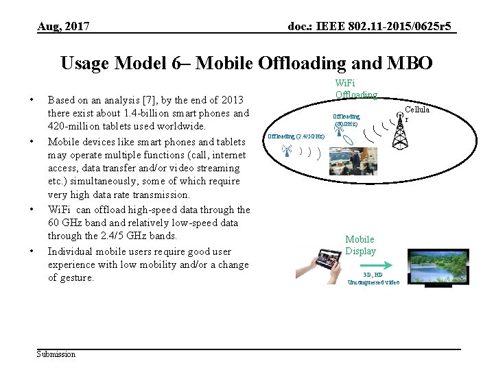 Aug, 2017 doc. : IEEE 802. 11 -2015/0625 r 5 Usage Model 6– Mobile
