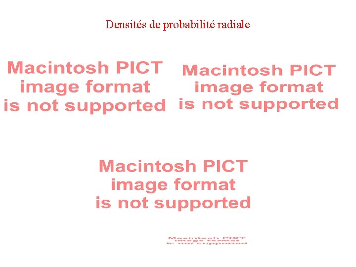 Densités de probabilité radiale 