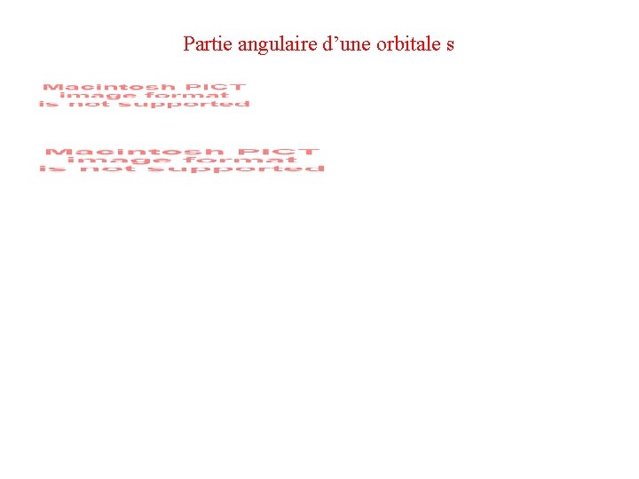 Partie angulaire d’une orbitale s 