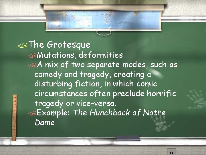 /The Grotesque /Mutations, deformities /A mix of two separate modes, such as comedy and