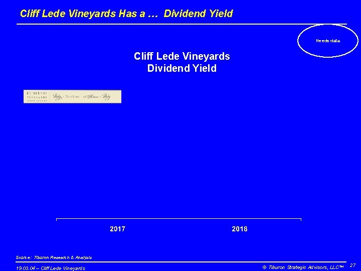 Cliff Lede Vineyards Has a … Dividend Yield Needs data Cliff Lede Vineyards Dividend