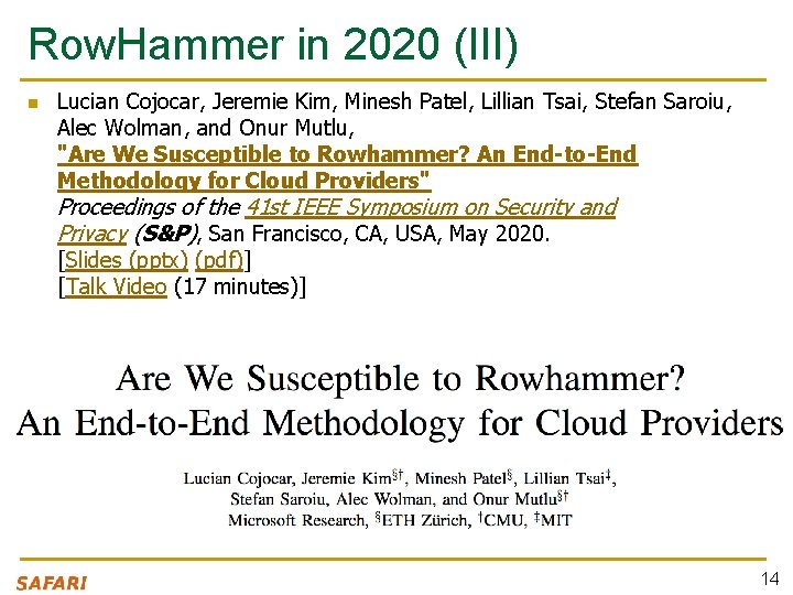 Row. Hammer in 2020 (III) n Lucian Cojocar, Jeremie Kim, Minesh Patel, Lillian Tsai,