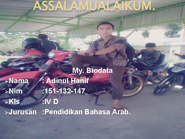 ASSALAMUALAIKUM. My. Biodata ØNama : Adinul Hanif ØNim : 151 -132 -147 ØKls :