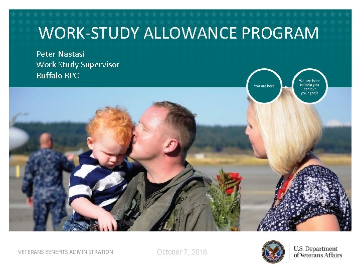 WORK-STUDY ALLOWANCE PROGRAM Peter Nastasi VETERANS BENEFITS Work Study Supervisor ADMINISTRATION Buffalo RPO VETERANS