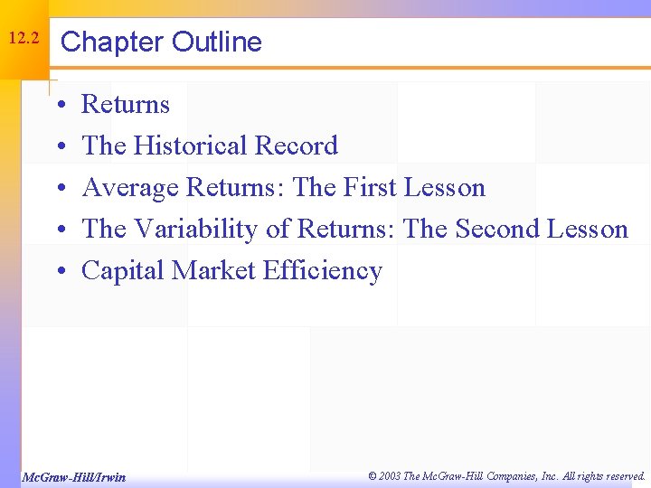 12. 2 Chapter Outline • • • Returns The Historical Record Average Returns: The