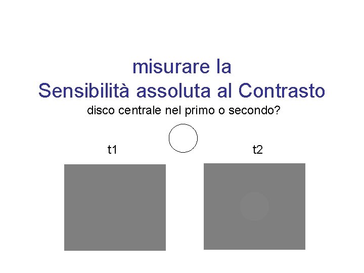 misurare la Sensibilità assoluta al Contrasto disco centrale nel primo o secondo? t 1