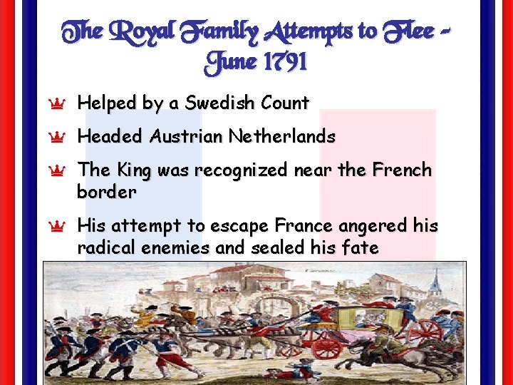 The Royal Family Attempts to Flee – June 1791 Y Helped by a Swedish