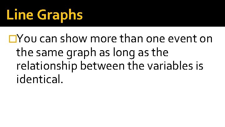 Line Graphs �You can show more than one event on the same graph as