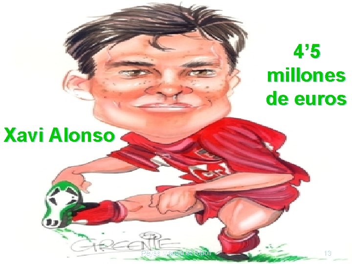 4’ 5 millones de euros Xavi Alonso Reyes Mansanet Ripoll 13 