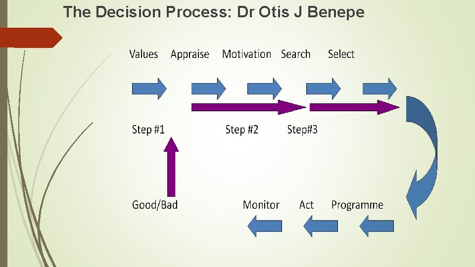 The Decision Process: Dr Otis J Benepe The Decision Process: Dr Otis J Benepe