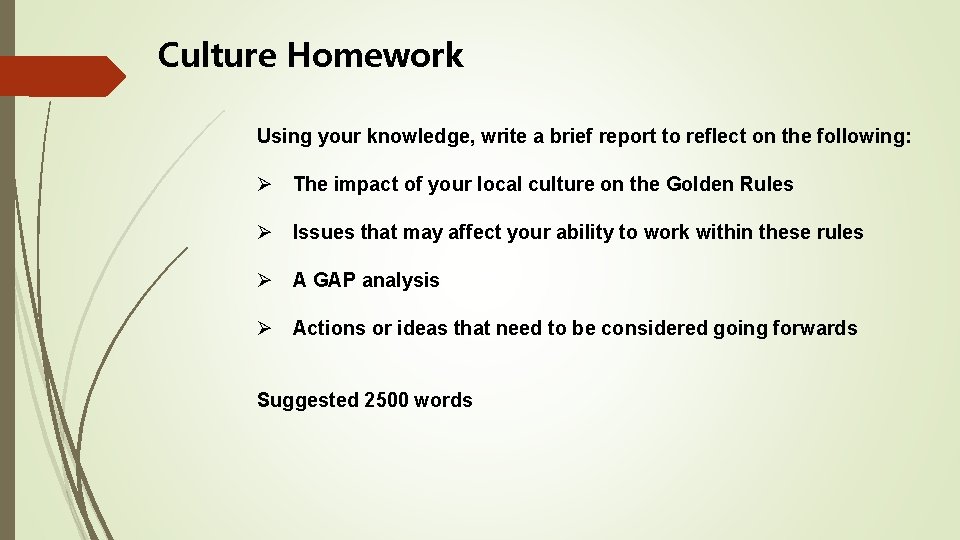 Culture Homework Using your knowledge, write a brief report to reflect on the following: Culture Homework Using your knowledge, write a brief report to reflect on the following: