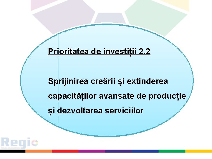 Prioritatea de investiții Axa prioritară 2 2. 2 Sprijinirea creării și extinderea ”Îmbunătăţirea competitivităţii