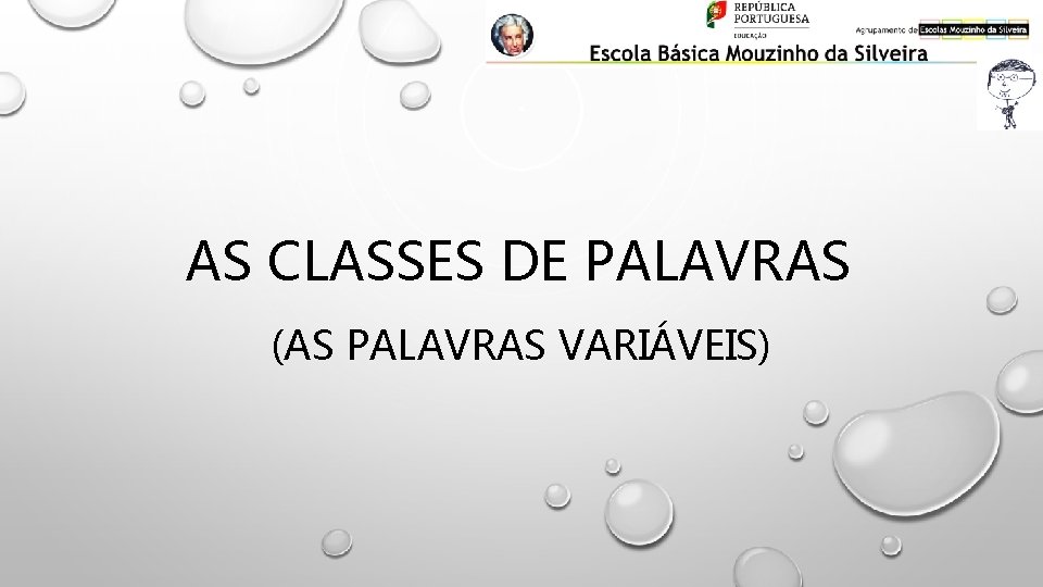 AS CLASSES DE PALAVRAS (AS PALAVRAS VARIÁVEIS) 
