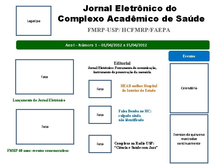 Jornal Eletrônico do Complexo Acadêmico de Saúde Logotipo FMRP-USP/ HCFMRP/FAEPA Ano I – Número