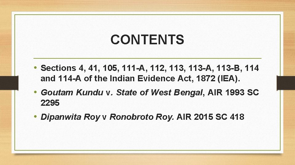 CONTENTS • Sections 4, 41, 105, 111 -A, 112, 113 -A, 113 -B, 114