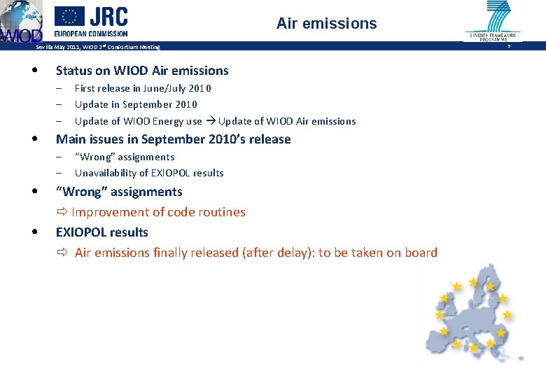 Air emissions Sevilla May 2011, WIOD 2 nd Consortium Meeting • Status on WIOD Air emissions Sevilla May 2011, WIOD 2 nd Consortium Meeting • Status on WIOD
