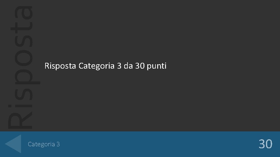 Risposta Categoria 3 da 30 punti Categoria 3 30 
