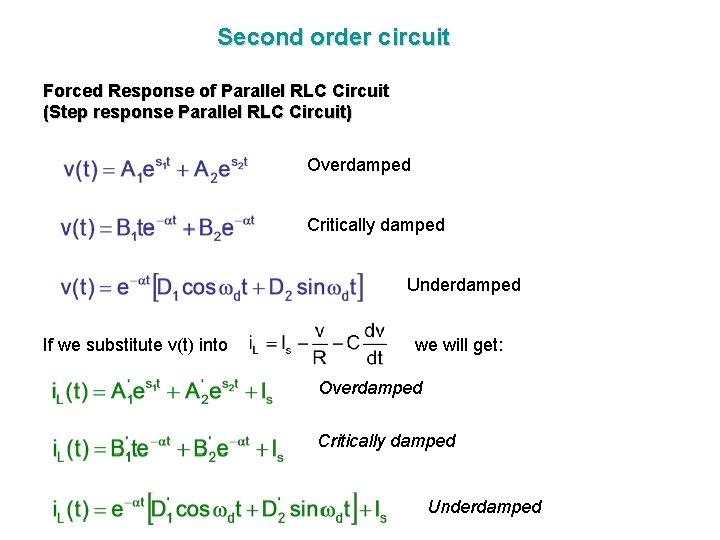 Second order circuit Forced Response of Parallel RLC Circuit (Step response Parallel RLC Circuit)