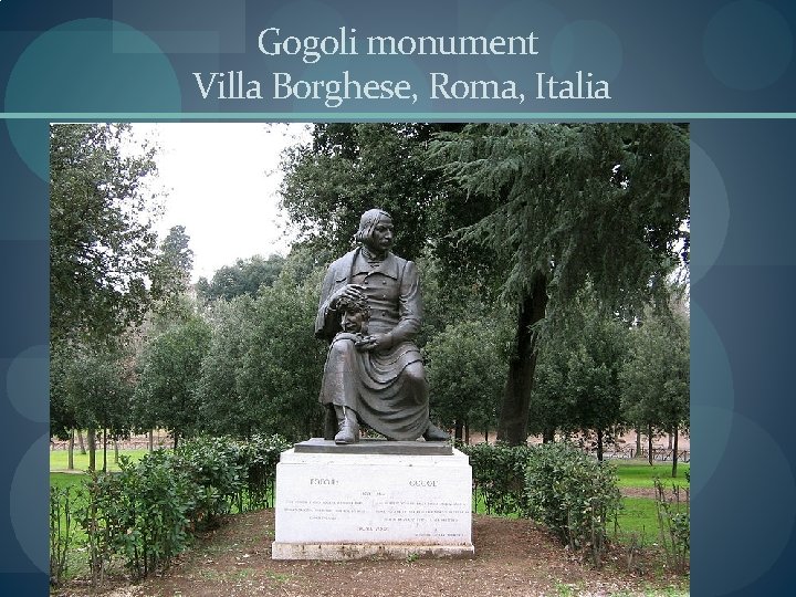 Gogoli monument Villa Borghese, Roma, Italia 