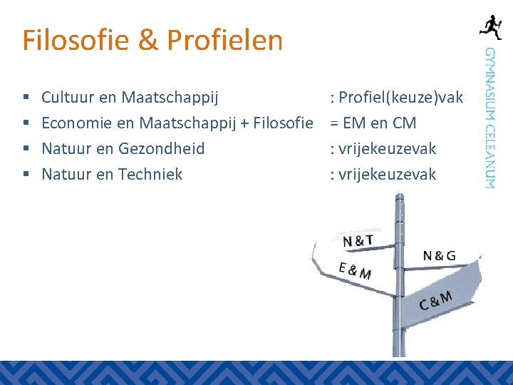 Filosofie & Profielen § § Cultuur en Maatschappij Economie en Maatschappij + Filosofie Natuur