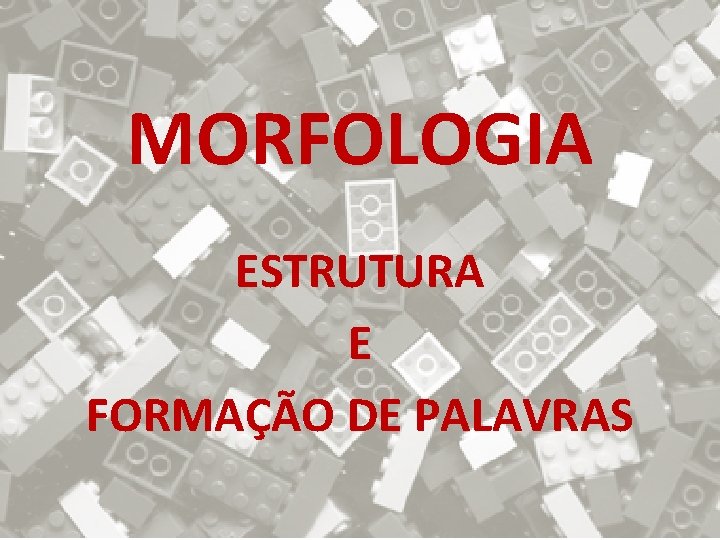 MORFOLOGIA ESTRUTURA E FORMAÇÃO DE PALAVRAS 