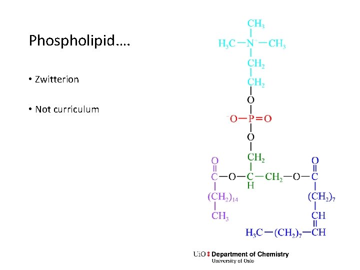 Phospholipid…. • Zwitterion • Not curriculum 