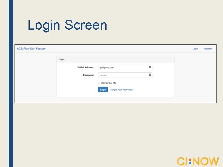 Login Screen 