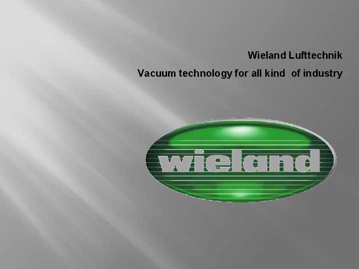 Wieland Lufttechnik Vacuum technology for all kind of industry 