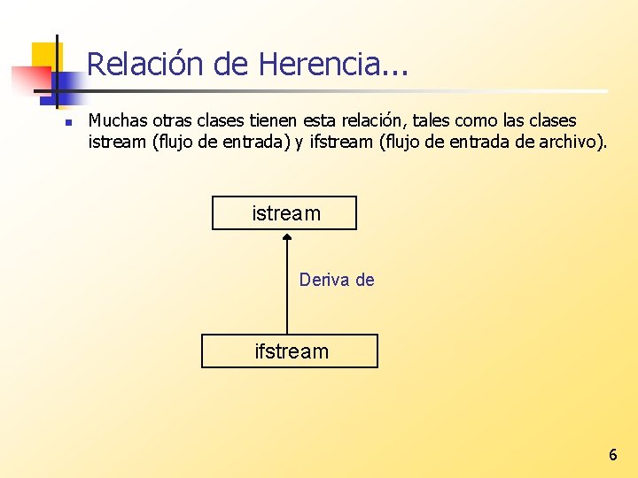 Relación de Herencia. . . n Muchas otras clases tienen esta relación, tales como