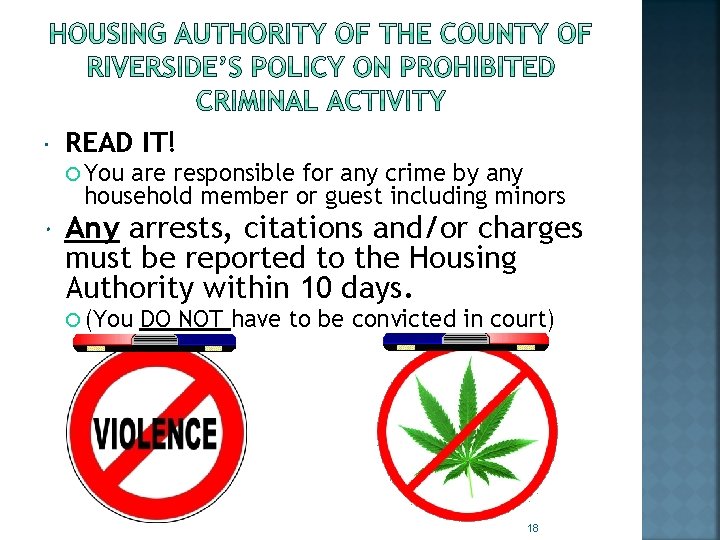  READ IT! You are responsible for any crime by any household member or