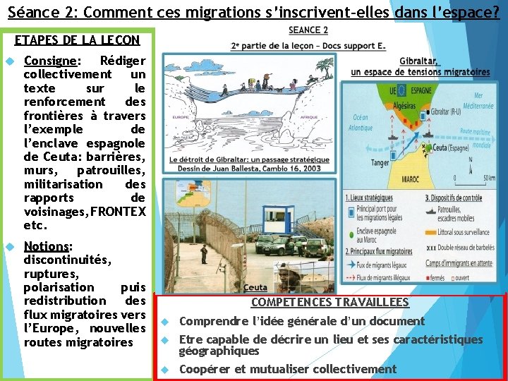 Séance 2: Comment ces migrations s’inscrivent-elles dans l’espace? ETAPES DE LA LECON Consigne: Rédiger