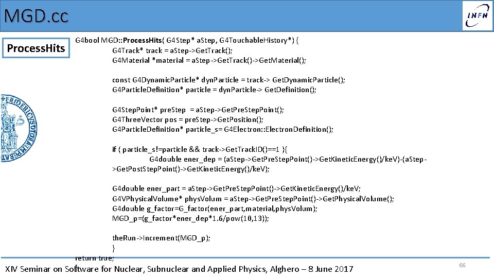 MGD. cc Process. Hits G 4 bool MGD: : Process. Hits( G 4 Step*
